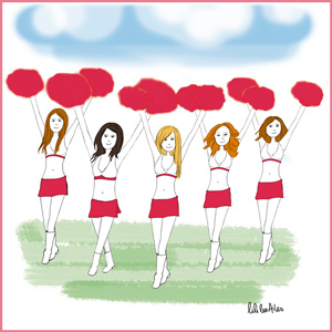 Illustration Cheerlearding, danse, pompom gril just-oneday.fr